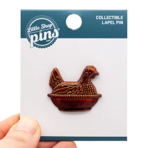 Little Shop of Pins Antique Chicken Dish Pin Amber