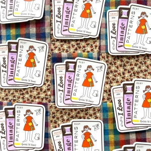 Cotton & Ochre I Love Vintage Patterns Sticker