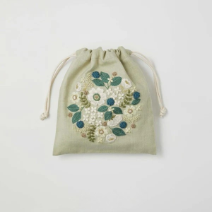 Lecien Cosmo Yula Flower Garden Embroidery Kit Green