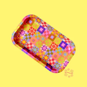 The Peach Fuzz Patchwork Large Quilt Tray