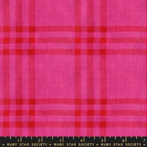 Ruby Star Society Alexia Marcelle Abegg Warp & Weft Mystic Fable Horizon Plaid Vivid Pink