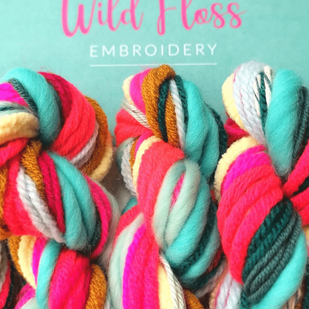 Wild Floss Embroidery 6" Kit 2 Neon & Navy - Image 4