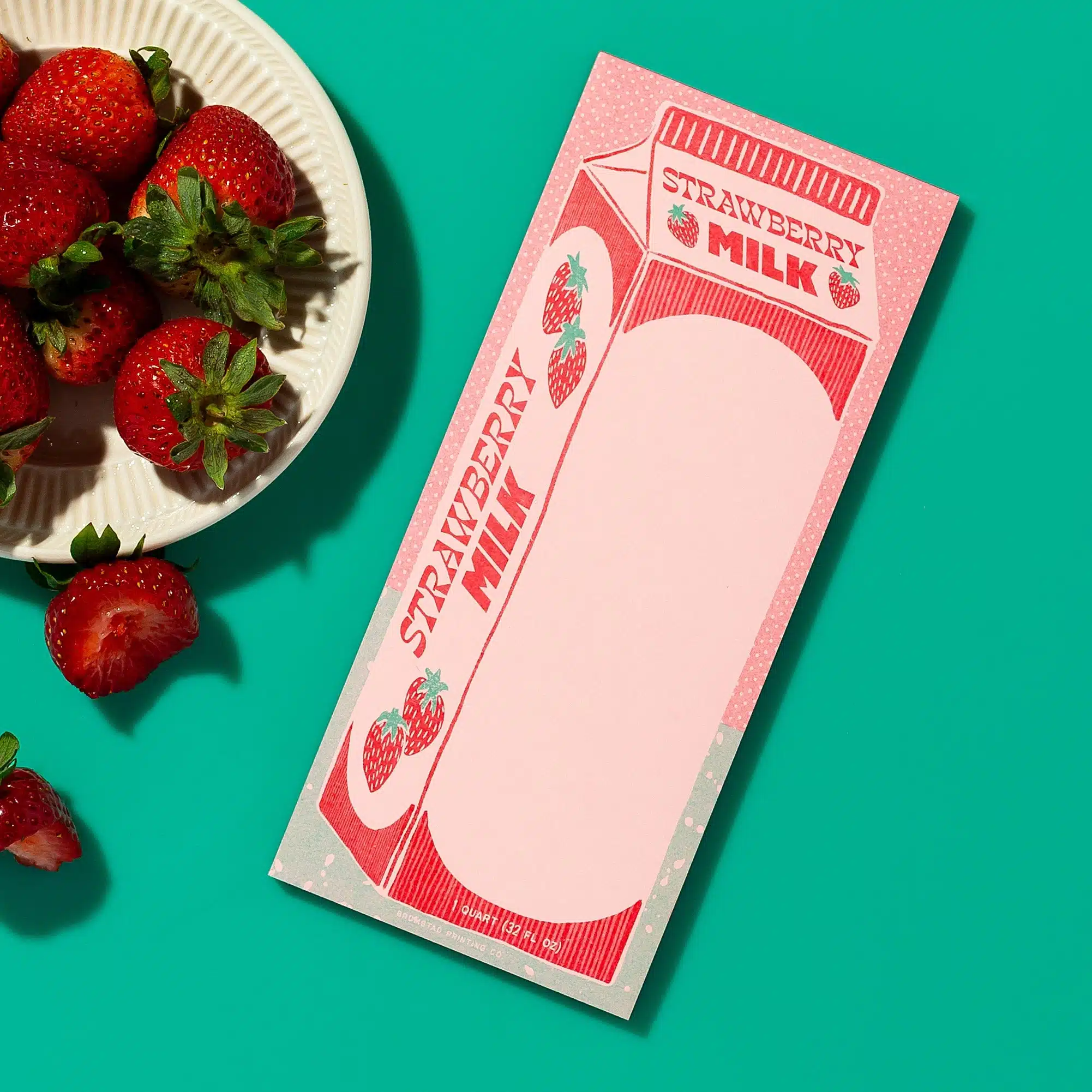 Bromstad Printing Co Strawberry Milk Risograph Notepad - Image 2