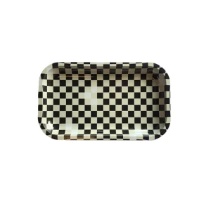 Black and White Checker Large Tray