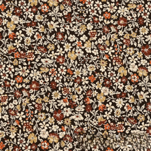 Kokka Vintage Meadow Floral Pinwale Corduroy Brown