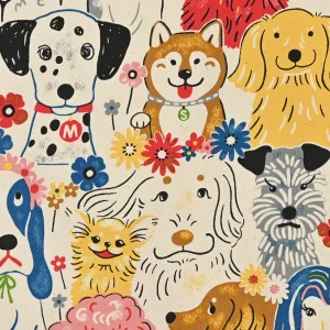 Kokka Powerful Animals Good Dog Energy Lightweight Canvas Natural