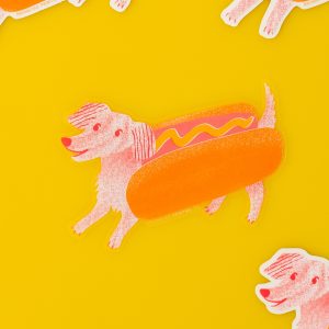 Bromstad Printing Co Hot Dog Sticker