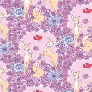 Cloud 9 Fabrics Katie Wilson Forest Friends Floral Deer