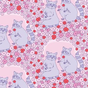 Cloud 9 Fabrics Katie Wilson Forest Friends Sweet Raccoons