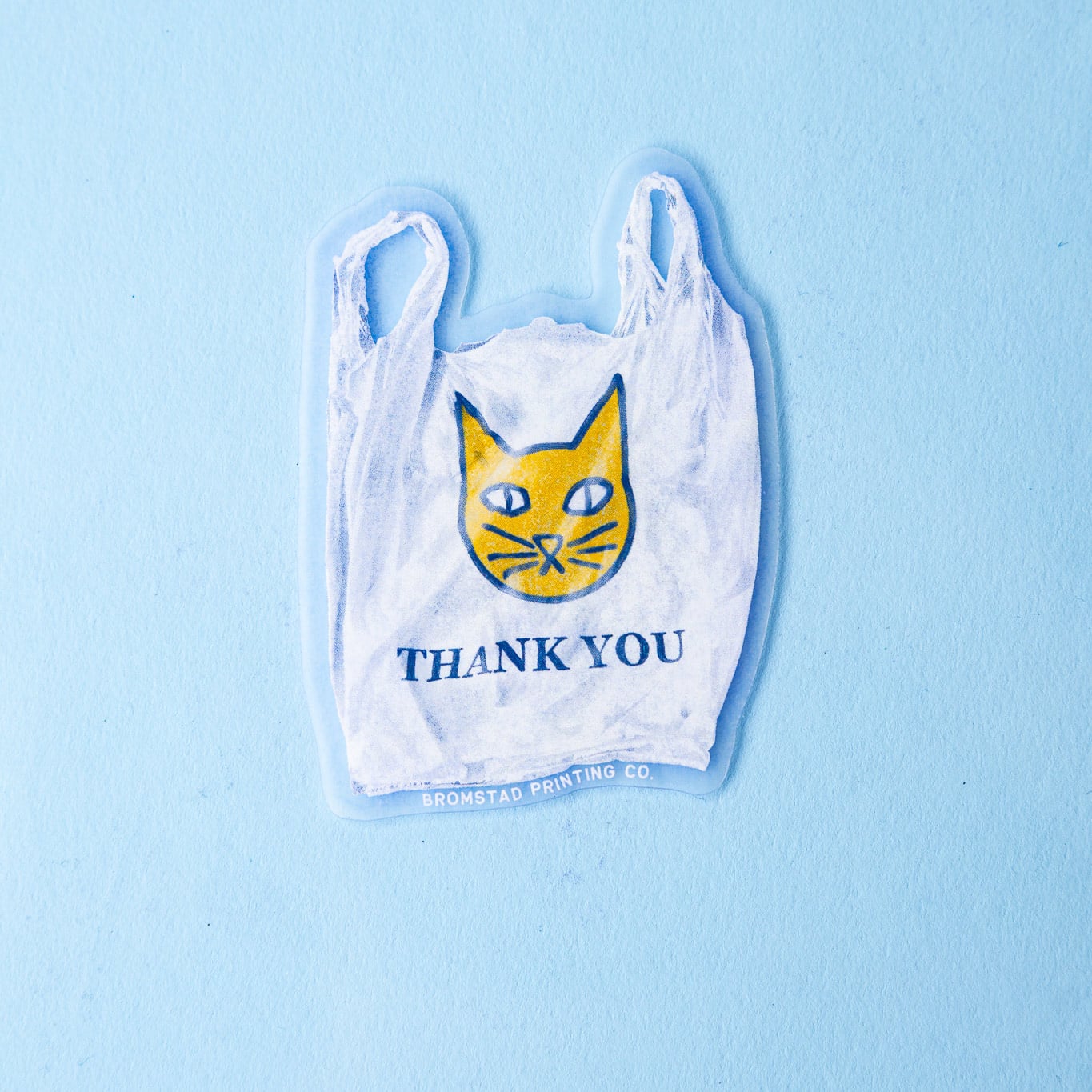 Bromstad Printing Co Convenience Store Bag Cat Clear Sticker