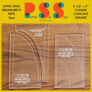 Papper, Sax, Sten 3-1/2" x 7" Long Oval Drunkard's Path Acrylic Templates