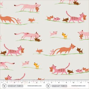 Windham Fabrics Heather Ross Favorites Marching Cats Cream