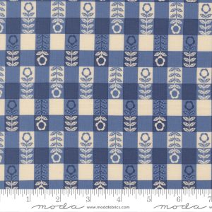 Moda Gingiber The Henhouse Flower Plaid Colbalt
