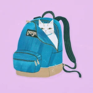 Bromstad Printing Co Catsport Backpack Cat Clear Sticker