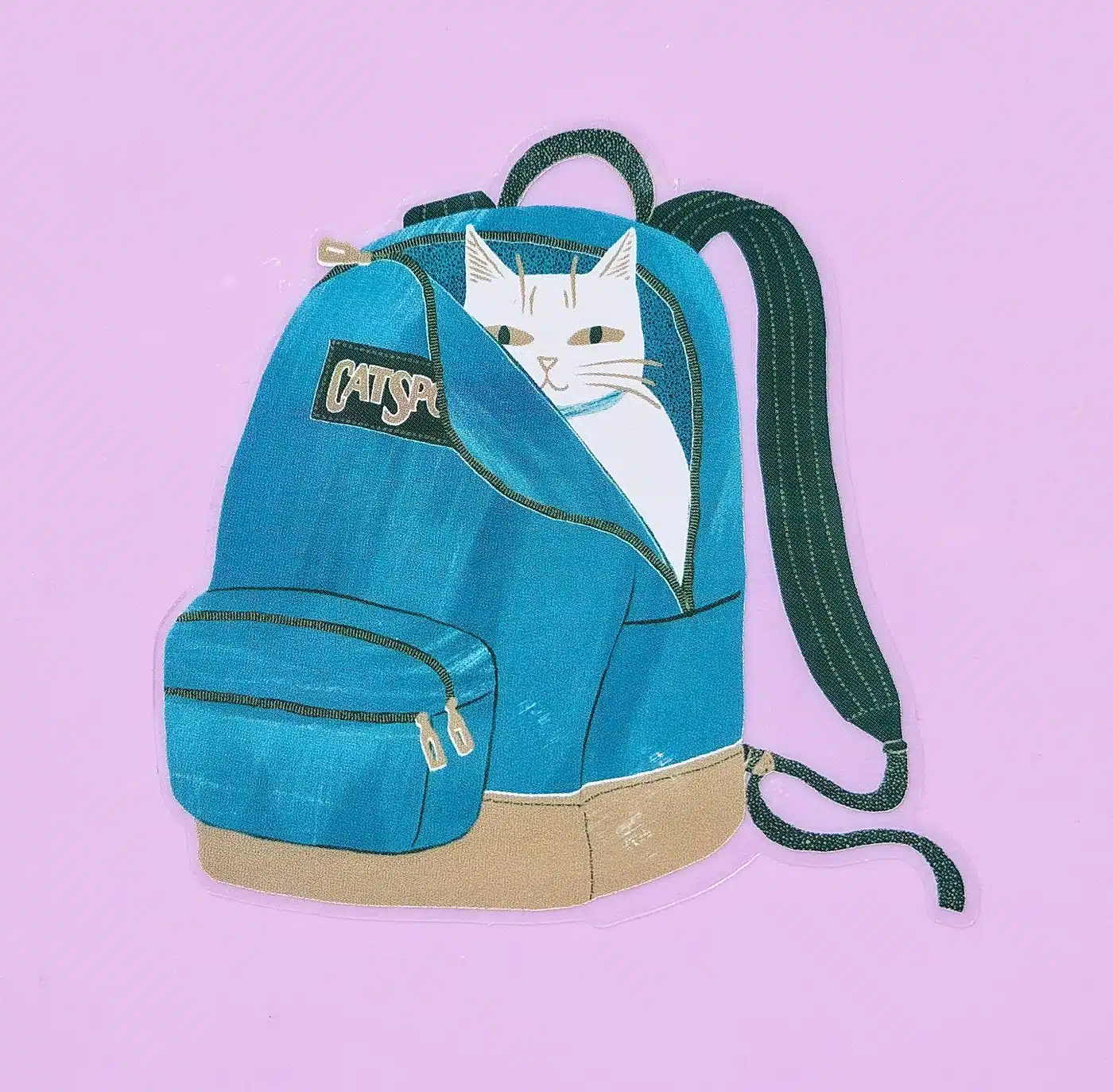 Bromstad Printing Co Catsport Backpack Cat Clear Sticker
