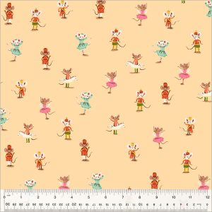 Windham Fabrics Heather Ross Studio Edit Nutcracker Mice Peach