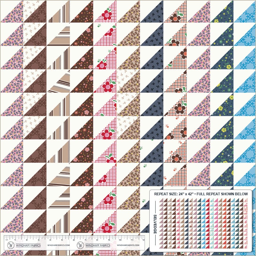 Windham Fabrics Denyse Schmidt Made Easy Triangle Stripe Cheater Ivory