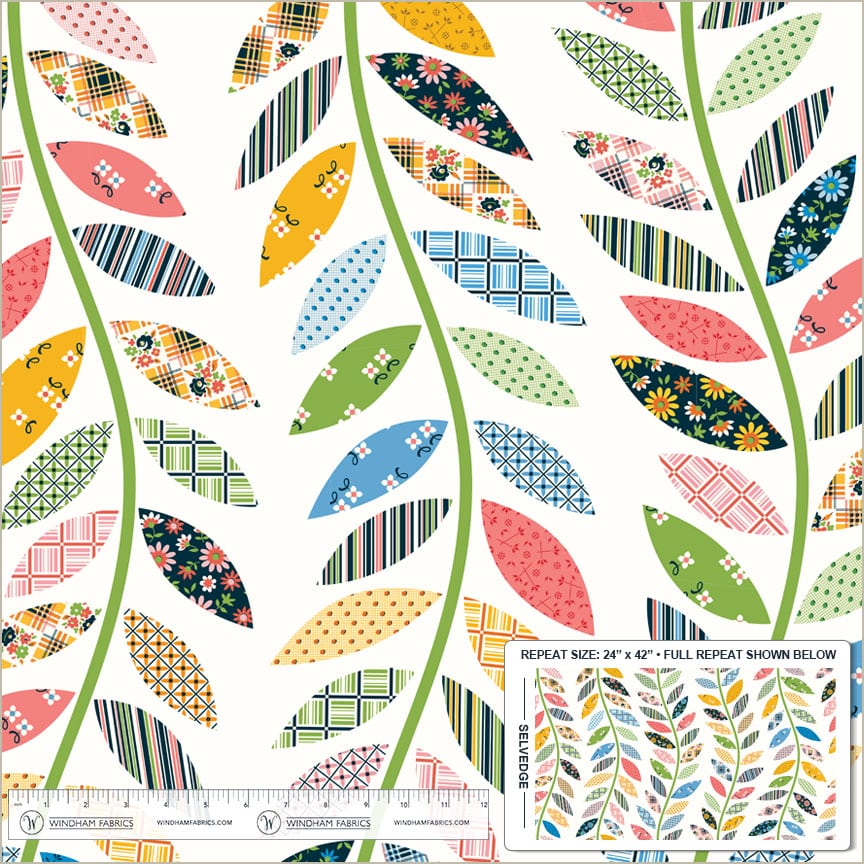 Windham Fabrics Denyse Schmidt Made Easy Leafy Vine Cheater Ivory