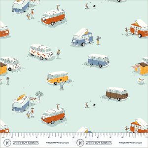 Windham Fabrics Heather Ross Favorites Bus Aqua