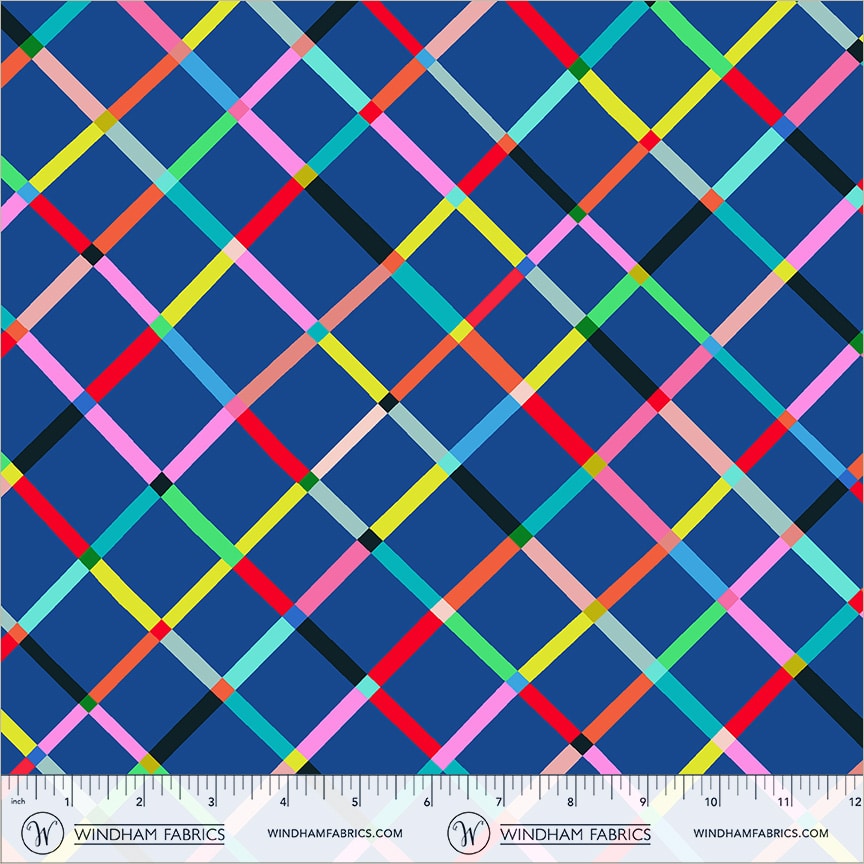 Windham Fabrics Annabel Wrigley Happy Place Crossing Majorelle Blue