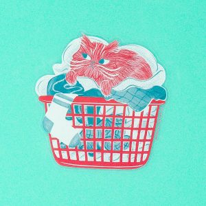 Bromstad Printing Co Laundry Cat Clear Sticker