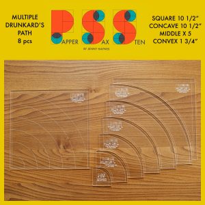 Papper, Sax, Sten Multiple Drunkard's Path Acrylic Templates