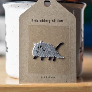 Daruma Jaco the Ghost Cat Embroidery Sticker
