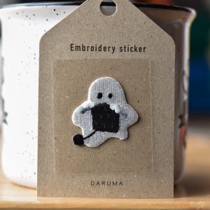 Daruma Knitting Ghost Embroidery Sticker