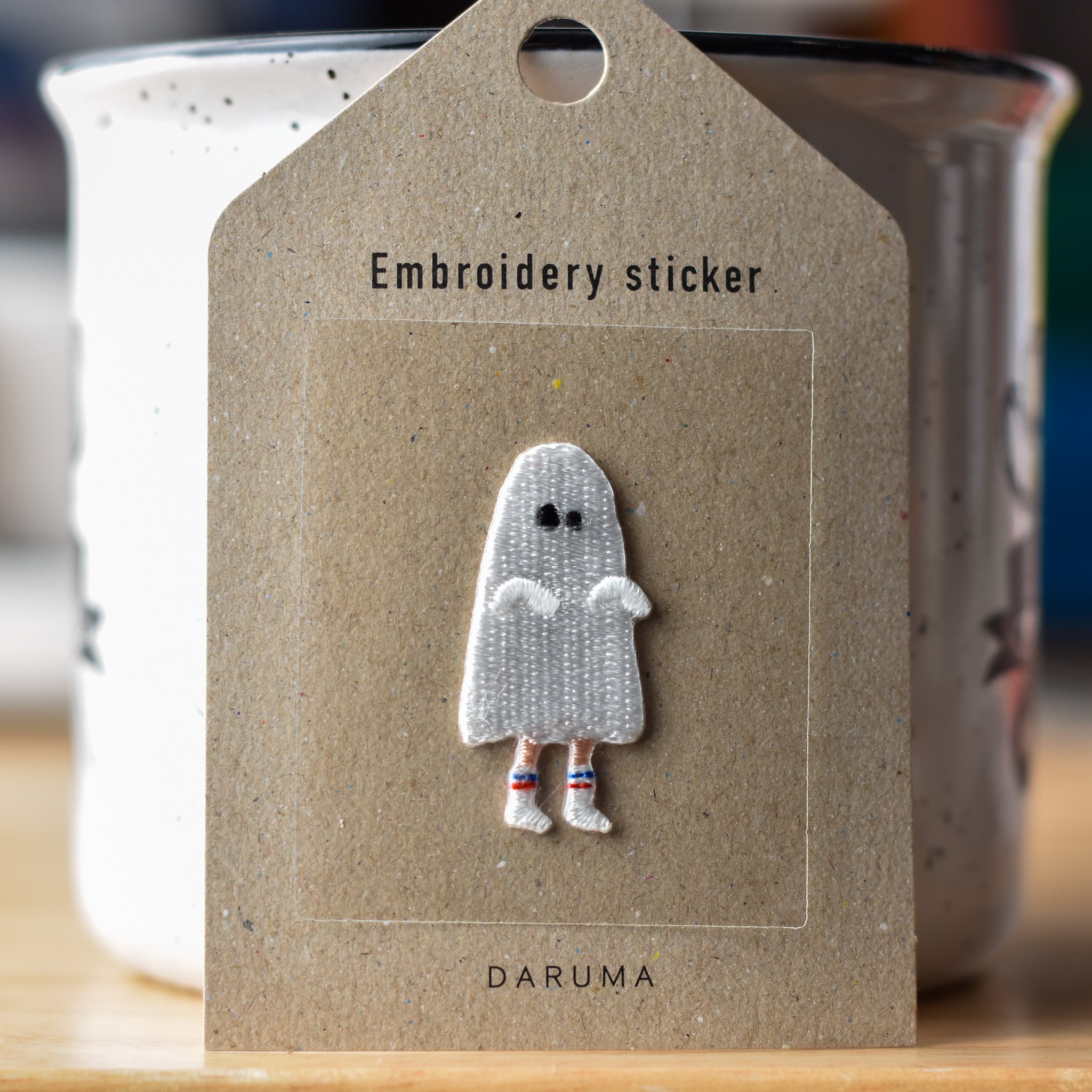 Daruma Nana Ghost Embroidery Sticker