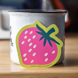 Kimberly Kight Strawberry Sticker Playful on Citron