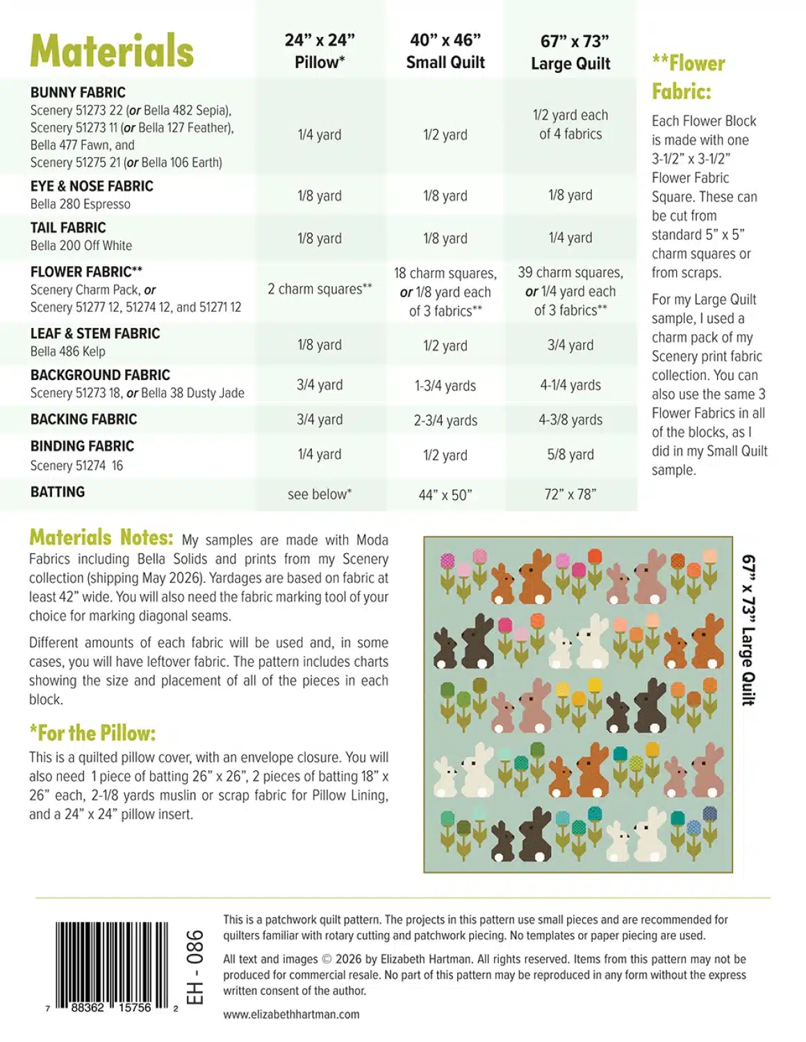 Elizabeth Hartman Cottontails Pattern - Image 2