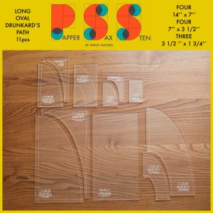 Papper, Sax, Sten Long Oval Drunkard's Path Acrylic Templates