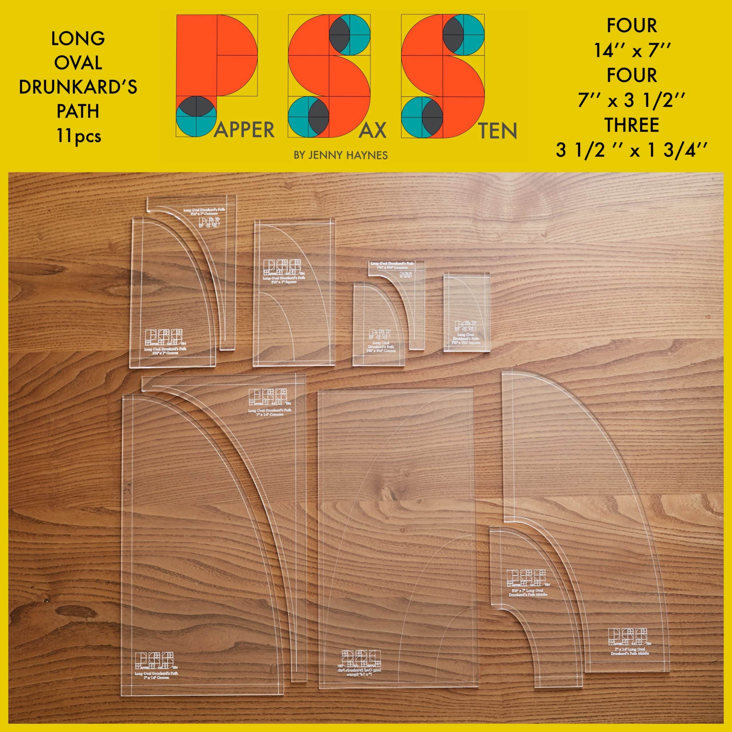 Papper, Sax, Sten Long Oval Drunkard's Path Acrylic Templates