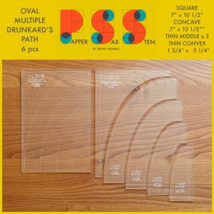 Papper, Sax, Sten Oval Multiple Drunkard's Path Acrylic Templates