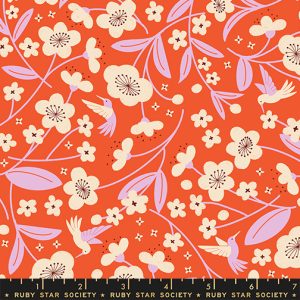 Ruby Star Society Rashida Coleman-Hale Persimmon Blossoms Warm Red