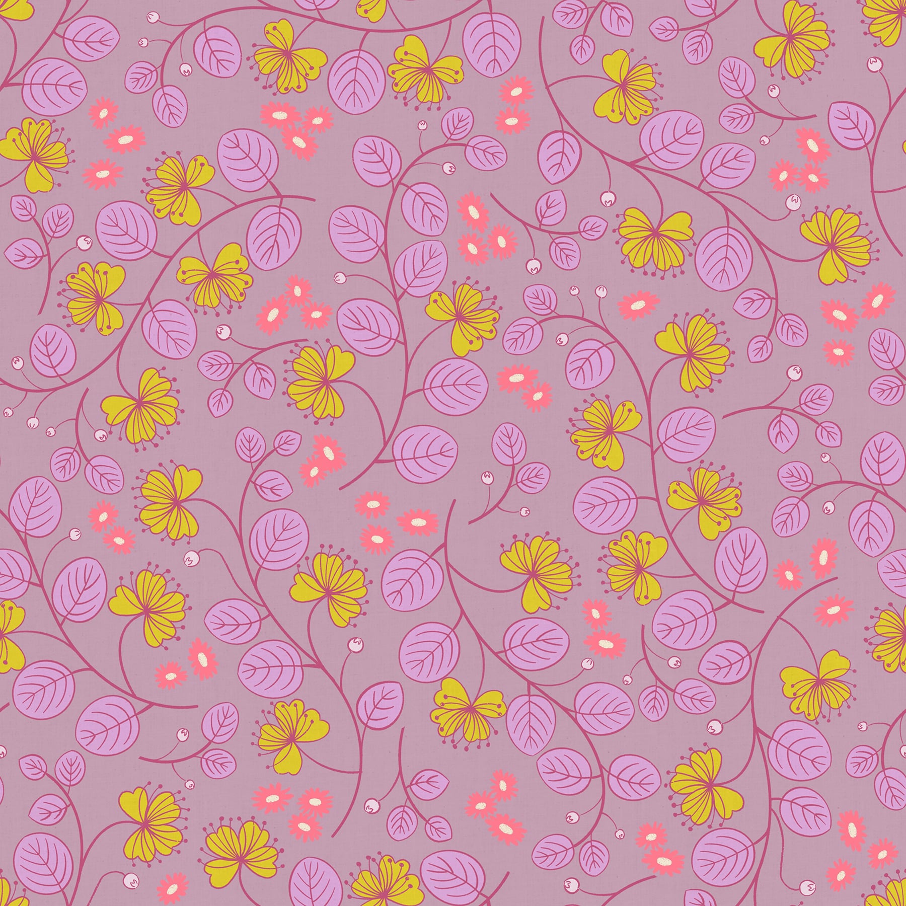 Ruby Star Society Rashida Coleman-Hale LoFi Caper Floral Pale Lilac