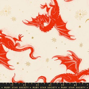 Ruby Star Society Sarah Watts FireGlow Etched Dragons Metallic Poinsettia
