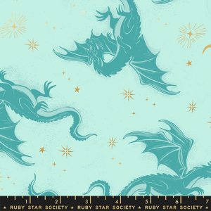 Ruby Star Society Sarah Watts FireGlow Etched Dragons Metallic Mint