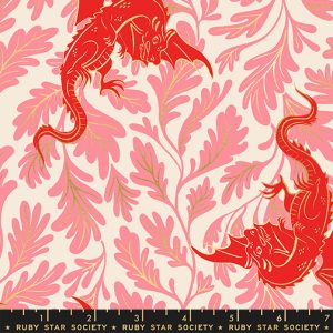 Ruby Star Society Sarah Watts FireGlow Dragon Lair Metallic Poinsettia