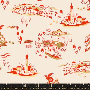 Ruby Star Society Sarah Watts FireGlow Mountain Town Metallic Poinsettia