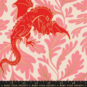 Ruby Star Society Sarah Watts FireGlow Dragon Lair Canvas Metallic Poinsettia