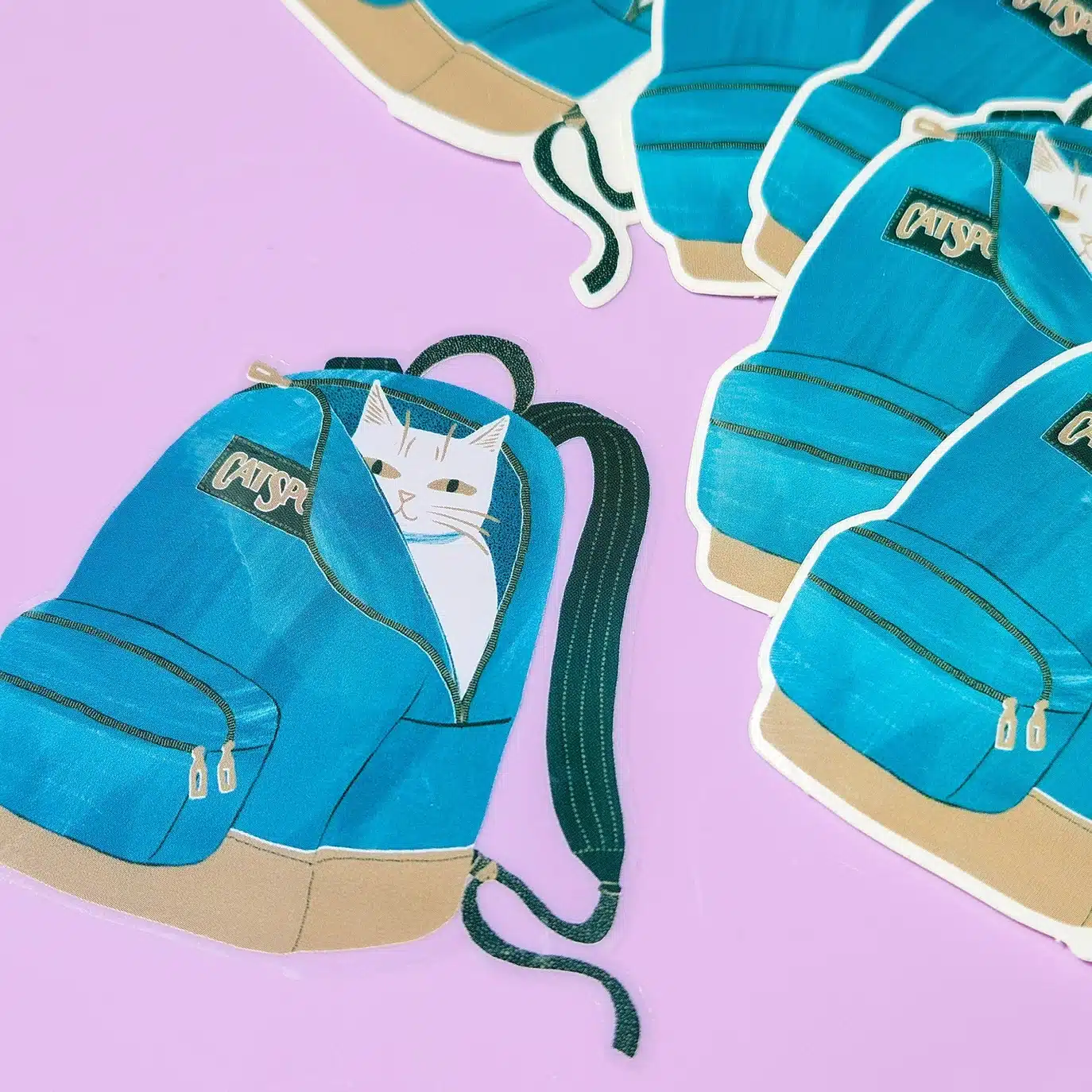 Bromstad Printing Co Catsport Backpack Cat Clear Sticker - Image 2