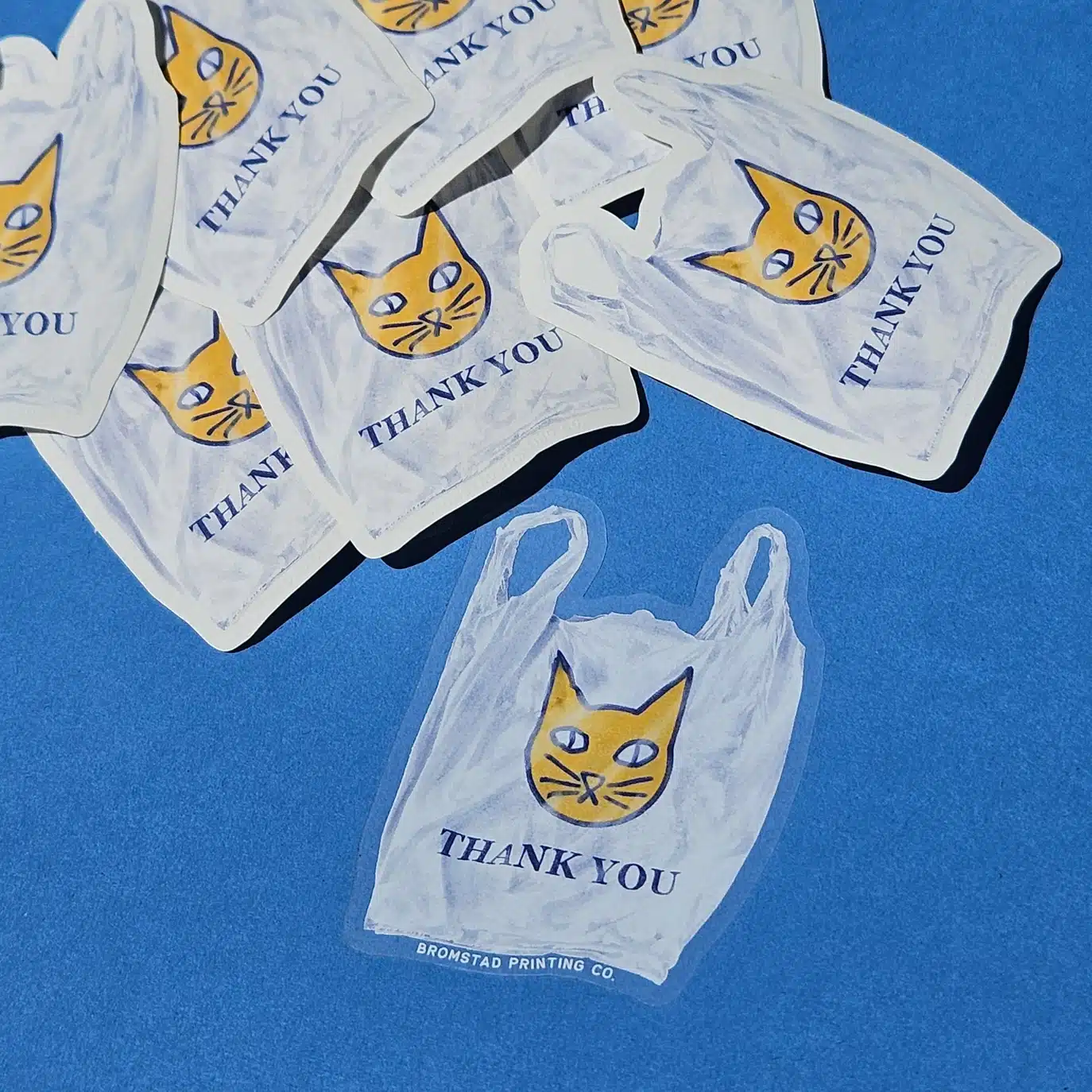 Bromstad Printing Co Convenience Store Bag Cat Clear Sticker - Image 2