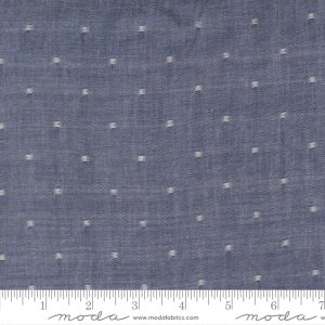 Moda Fabrics Janelle Kent Pieces to Treasure Summer Solstice Wovens Dots White Nautical Blue