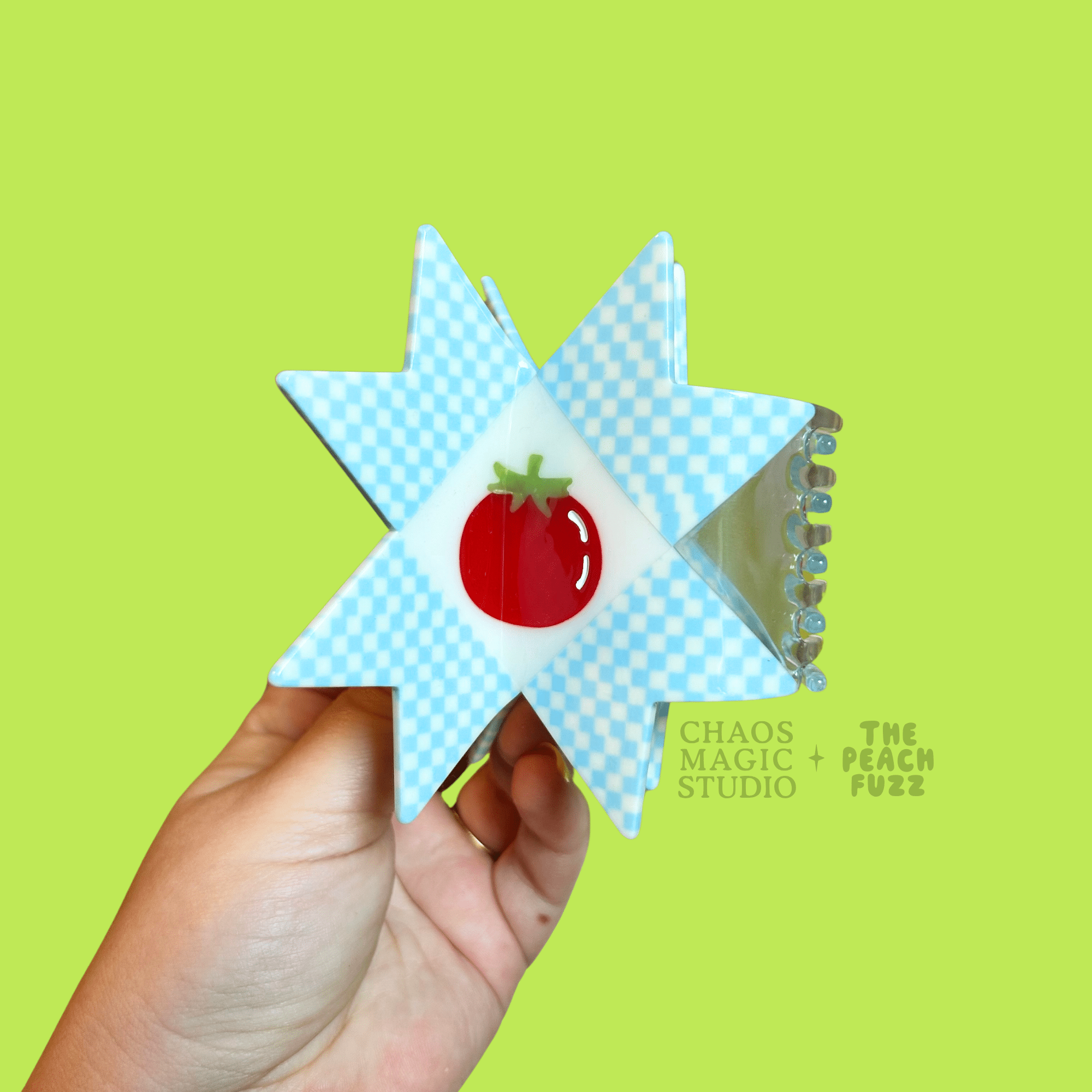 The Peach Fuzz Tomato Quilt Hair Claw TPF x Chaos Magic Studio - Image 11