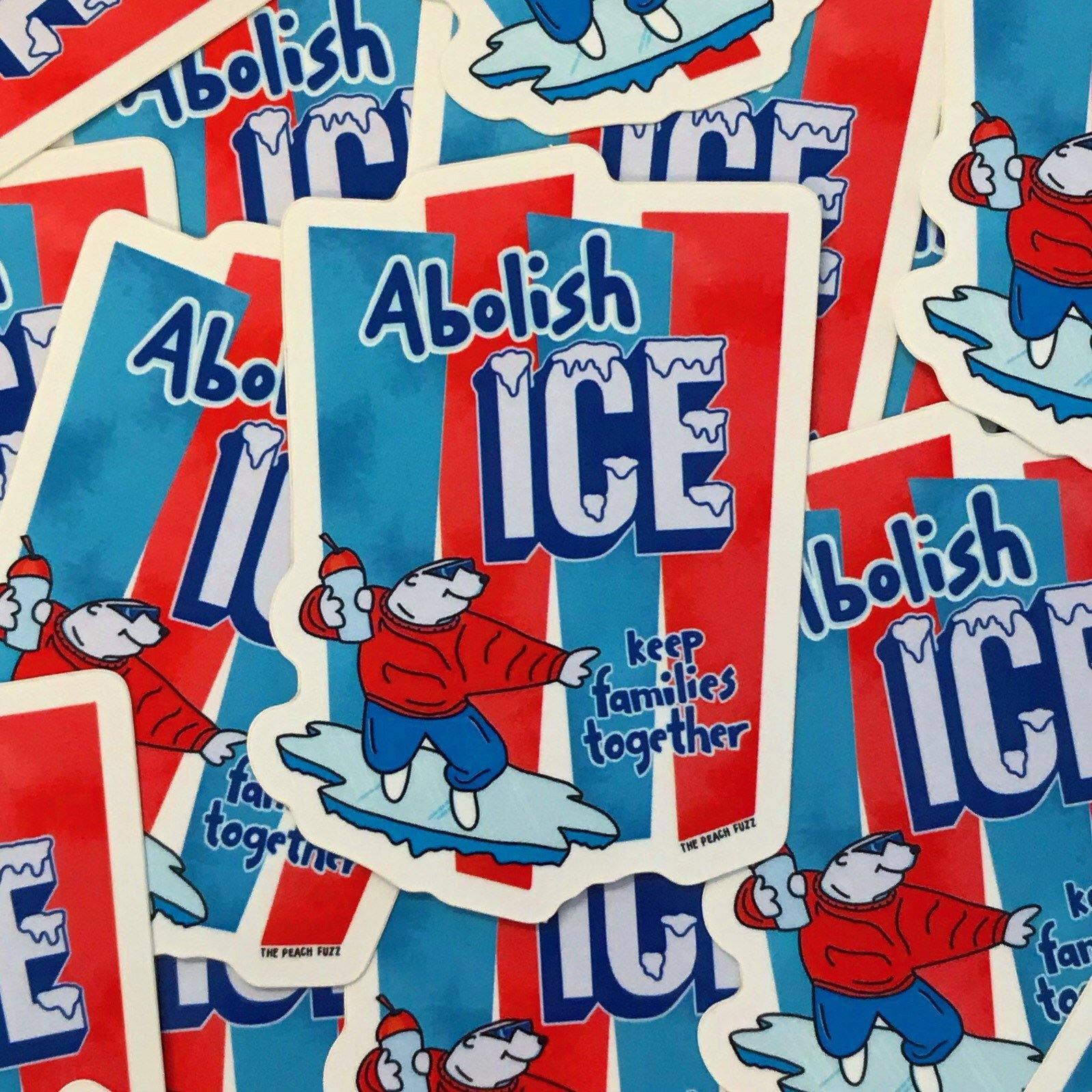 The Peach Fuzz Abolish ICE Sticker - Image 2