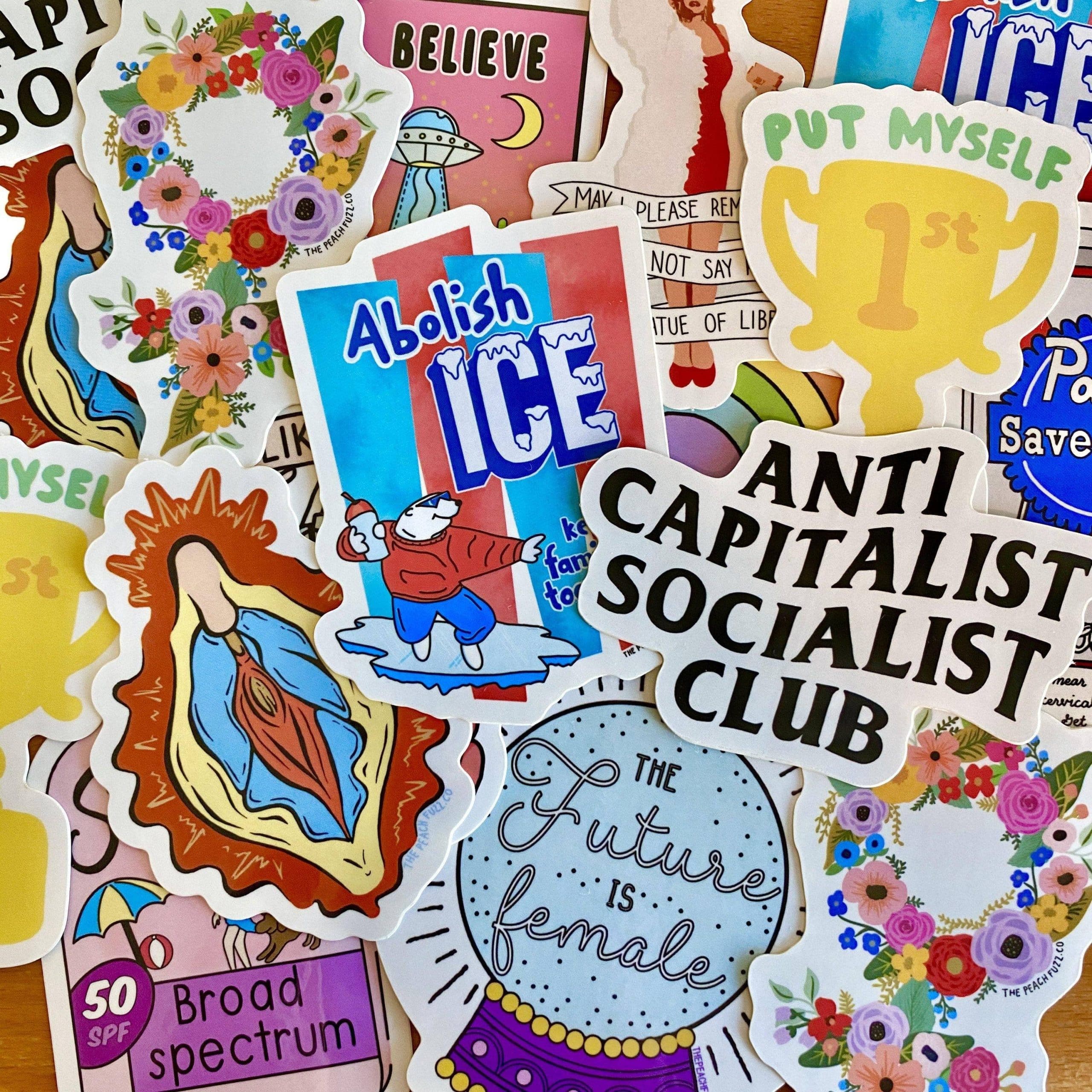 The Peach Fuzz Abolish ICE Sticker - Image 5