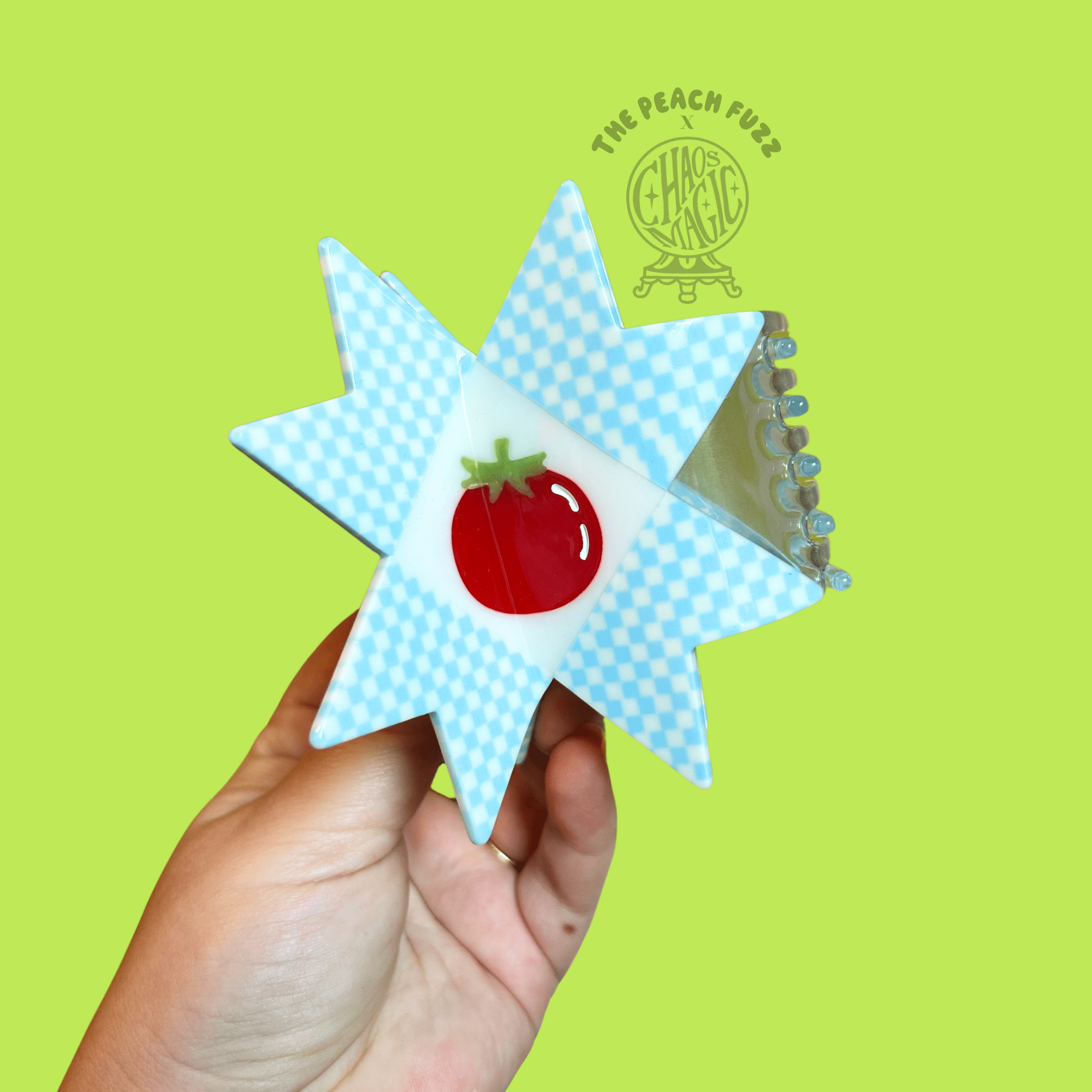 The Peach Fuzz Tomato Quilt Hair Claw TPF x Chaos Magic Studio - Image 10