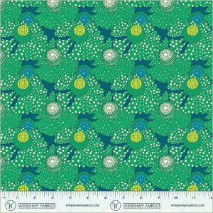 Windham Fabrics Sally Kelly Sunshine Polka Flower Chlorophyll