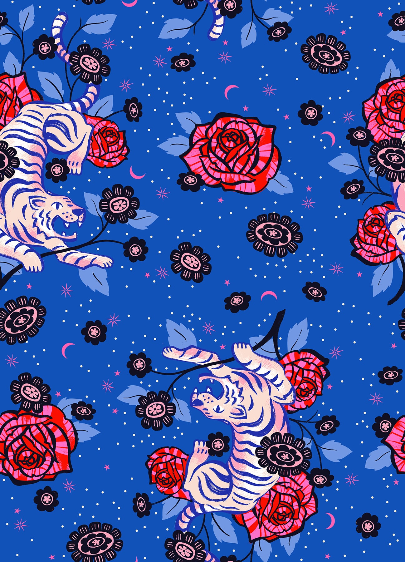 Ruby Star Society Sarah Watts Ink Shop Tiger Rose Blue Ribbon - Image 2